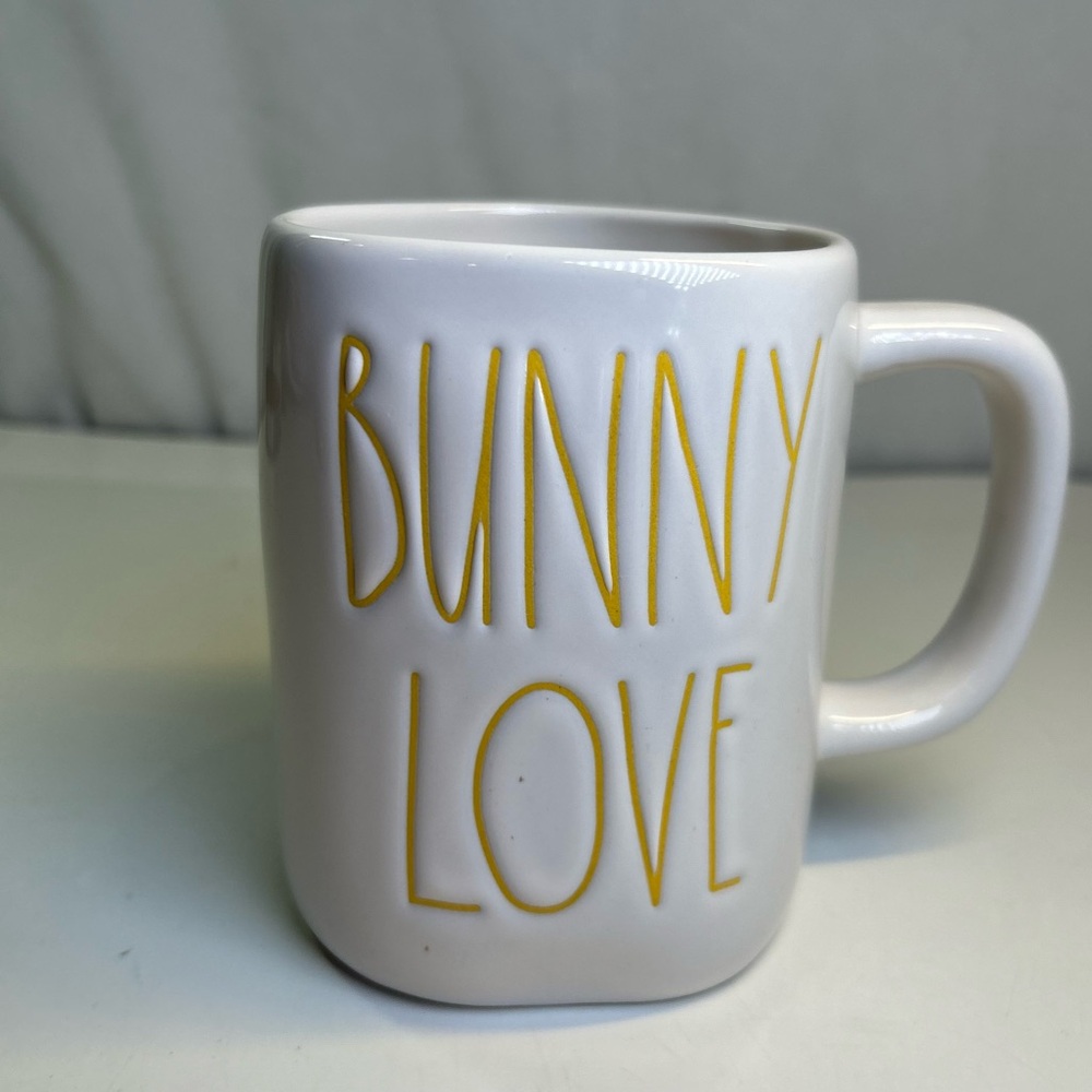 Rae Dunn Artisan Collection By Magenta BUNNY LOVE Ceramic Coffee Mug Large White